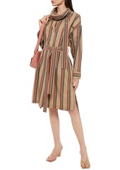 Acne Studios - Belted striped wool-blend dress - Neutral - DE 34