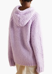 Acne Studios - Brushed ribbed wool-blend hoodie - Purple - XXS/XS