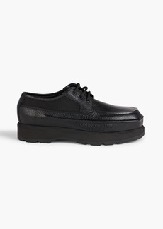 Acne Studios - Canvas-trimmed pebbled-leather derby shoes - Black - EU 42