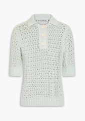 Acne Studios - Crochet-knit cotton polo shirt - Green - XXS