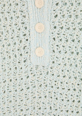 Acne Studios - Crochet-knit cotton polo shirt - Green - XXS