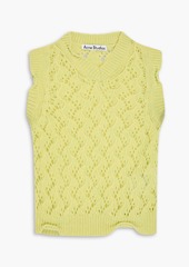 Acne Studios - Cropped pointelle-knit wool vest - Yellow - XS