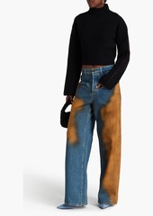 Acne Studios - Cropped ribbed wool turtleneck sweater - Black - XXS