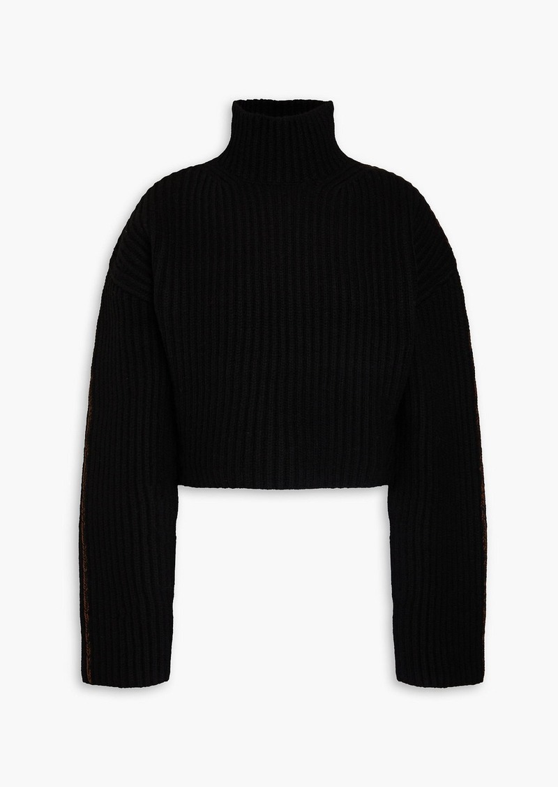 Acne Studios - Cropped ribbed wool turtleneck sweater - Black - XXS