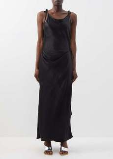 Acne Studios - Dayla Bow-tie Satin Dress - Womens - Black