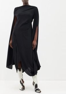 Acne Studios - Deba Asymmetric Draped-jersey Midi Dress - Womens - Black