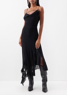 Acne Studios - Delouise Chiffon Midi Dress - Womens - Black
