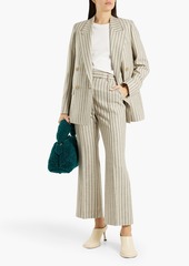 Acne Studios - Double-breasted striped wool and cotton-blend tweed blazer - Gray - DE 36