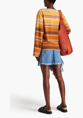 Acne Studios - Enos striped cotton-jersey top - Orange - XXS