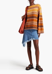 Acne Studios - Enos striped cotton-jersey top - Orange - XXS