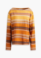 Acne Studios - Enos striped cotton-jersey top - Orange - XXS