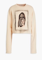 Acne Studios - Fabini cropped printed French cotton-terry sweatshirt - Neutral - XXS