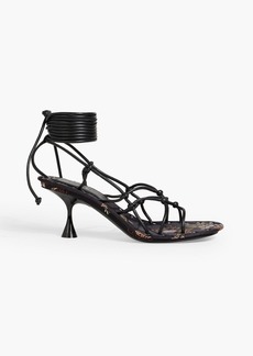 Acne Studios - Knotted leather and jacquard sandals - Black - EU 36