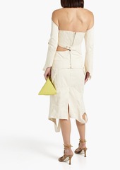 Acne Studios - Off-the-shoulder cutout cotton-twill midi dress - White - DE 38