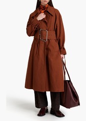 Acne Studios - Oversized belted cotton-cloqué trench coat - Brown - DE 40