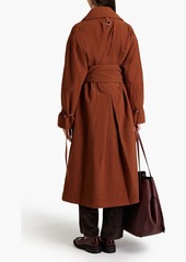 Acne Studios - Oversized belted cotton-cloqué trench coat - Brown - DE 40
