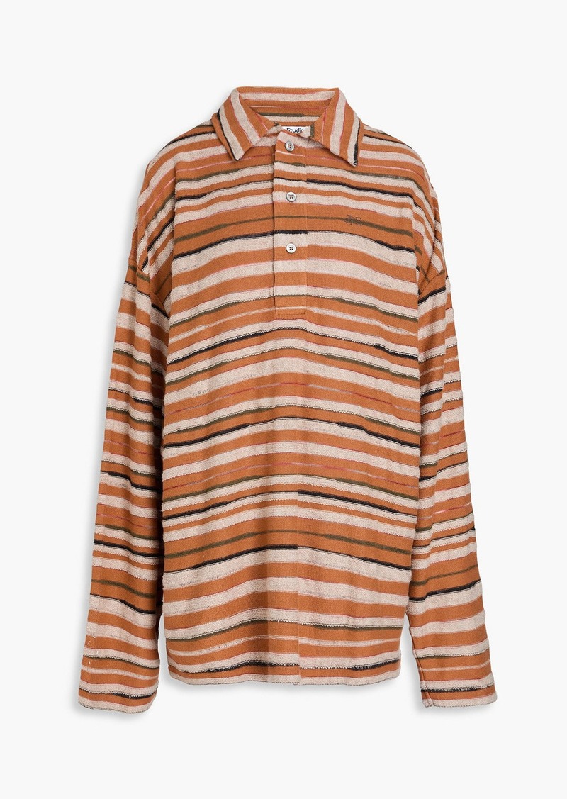 Acne Studios - Oversized striped knitted polo shirt - Brown - XS