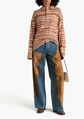 Acne Studios - Oversized striped knitted polo shirt - Brown - XS