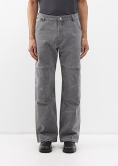 Acne Studios - Palma Double-knee Cotton-canvas Trousers - Mens - Grey