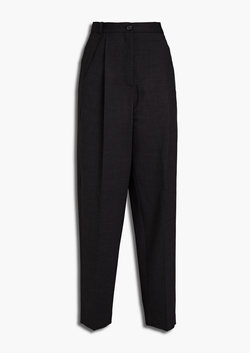 Acne Studios - Pleated wool-blend flannel tapered pants - Gray - DE 34