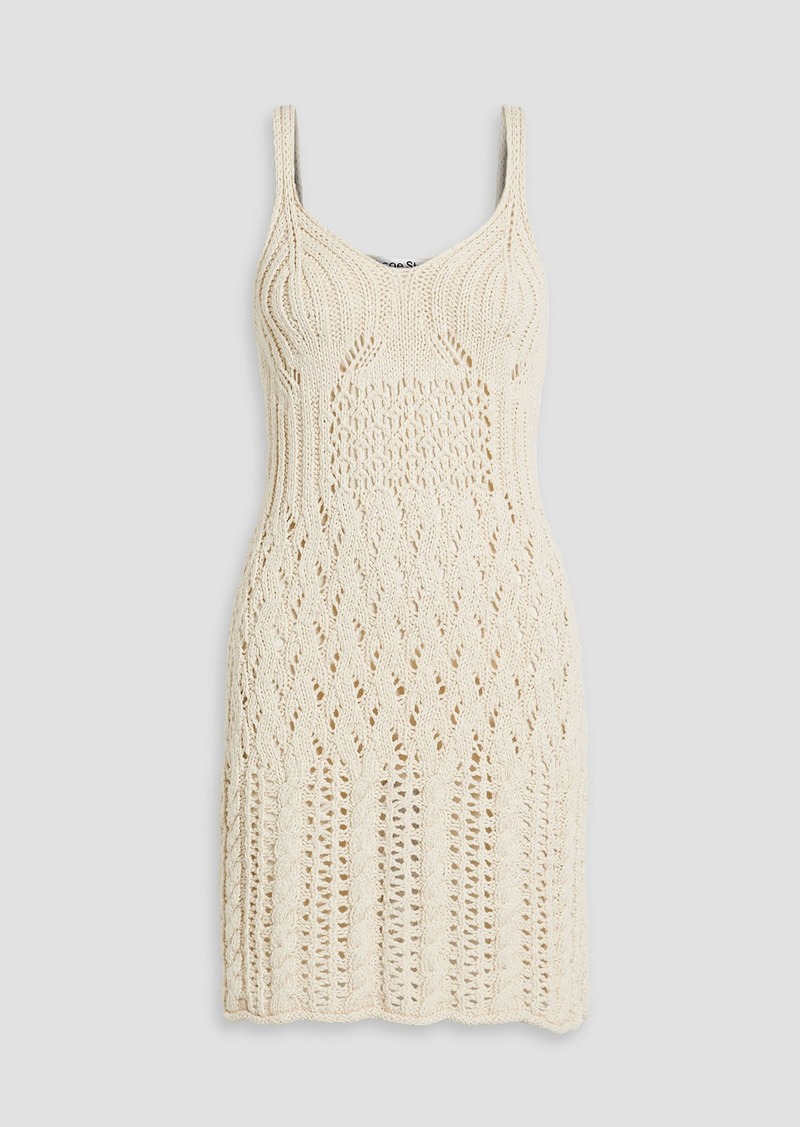 Acne Studios - Pointelle-knit cotton mini dress - White - M