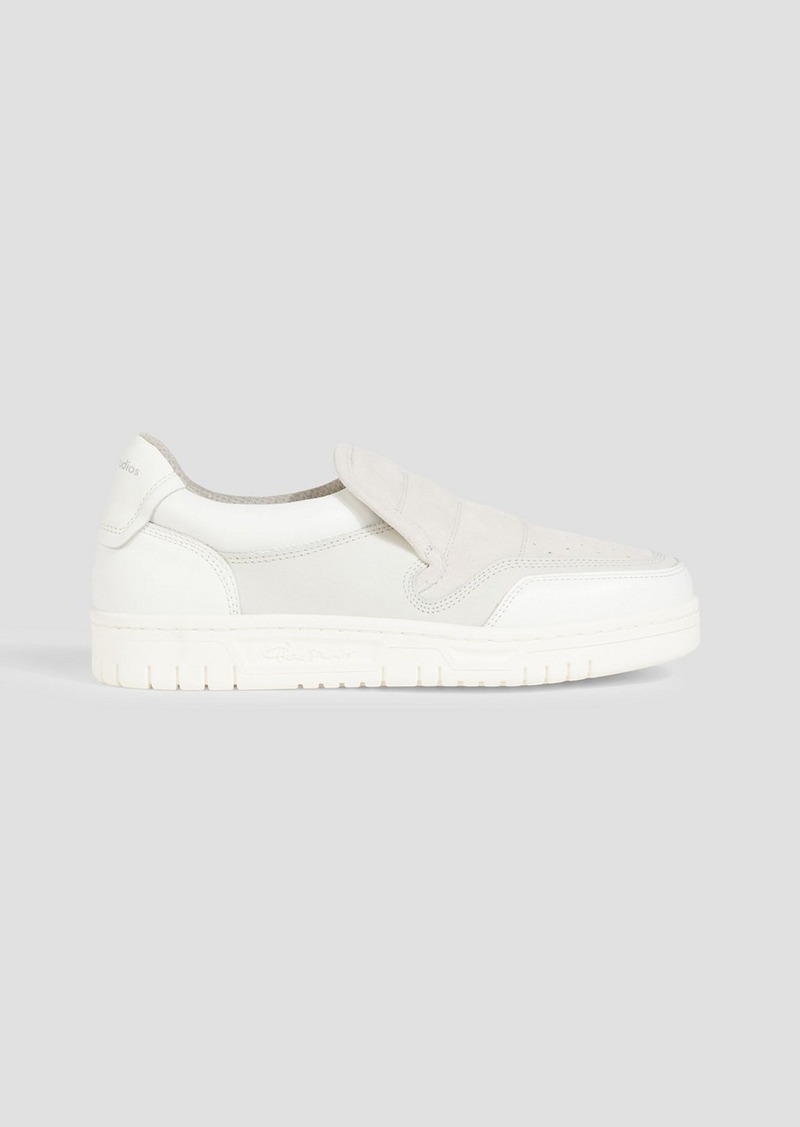 Acne Studios - Quilted suede and leather slip-on sneakers - White - EU 37