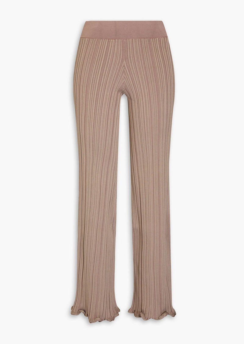 Acne Studios - Ribbed-knit straight-leg pants - Neutral - XXS