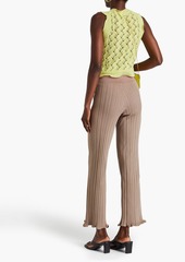 Acne Studios - Ribbed-knit straight-leg pants - Neutral - XXS