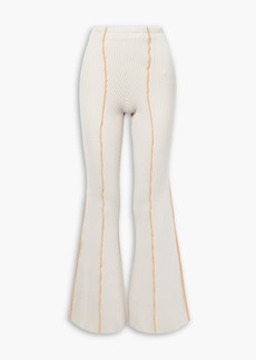 Acne Studios - Ribbed wool-blend flared pants - White - L