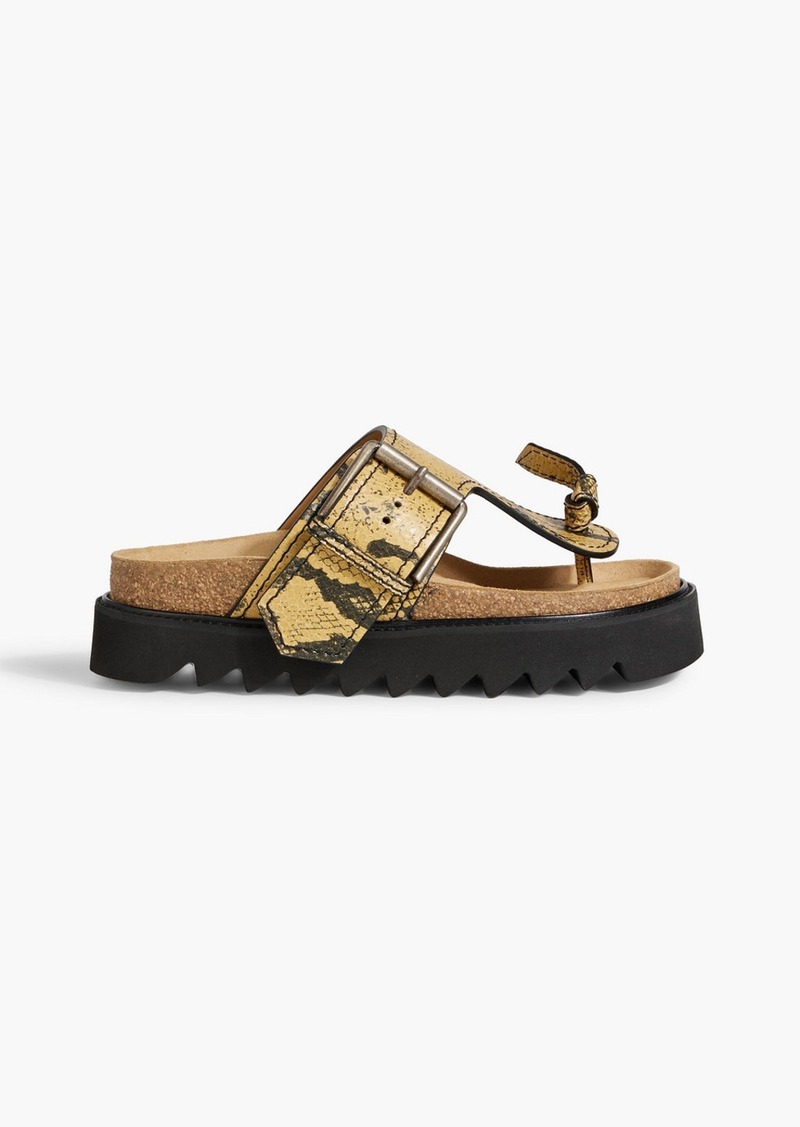 Acne Studios - Snake-effect leather sandals - Animal print - EU 36