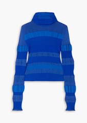 Acne Studios - Striped ribbed-knit hooded turtleneck sweater - Blue - XXS