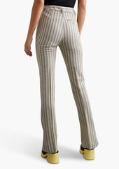 Acne Studios - Striped wool and cotton-blend flared pants - Neutral - DE 40