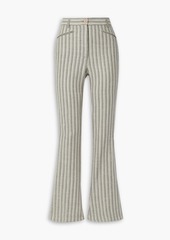 Acne Studios - Striped wool and cotton-blend flared pants - Neutral - DE 38