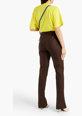 Acne Studios - Striped wool and cotton-blend flared pants - Brown - DE 32