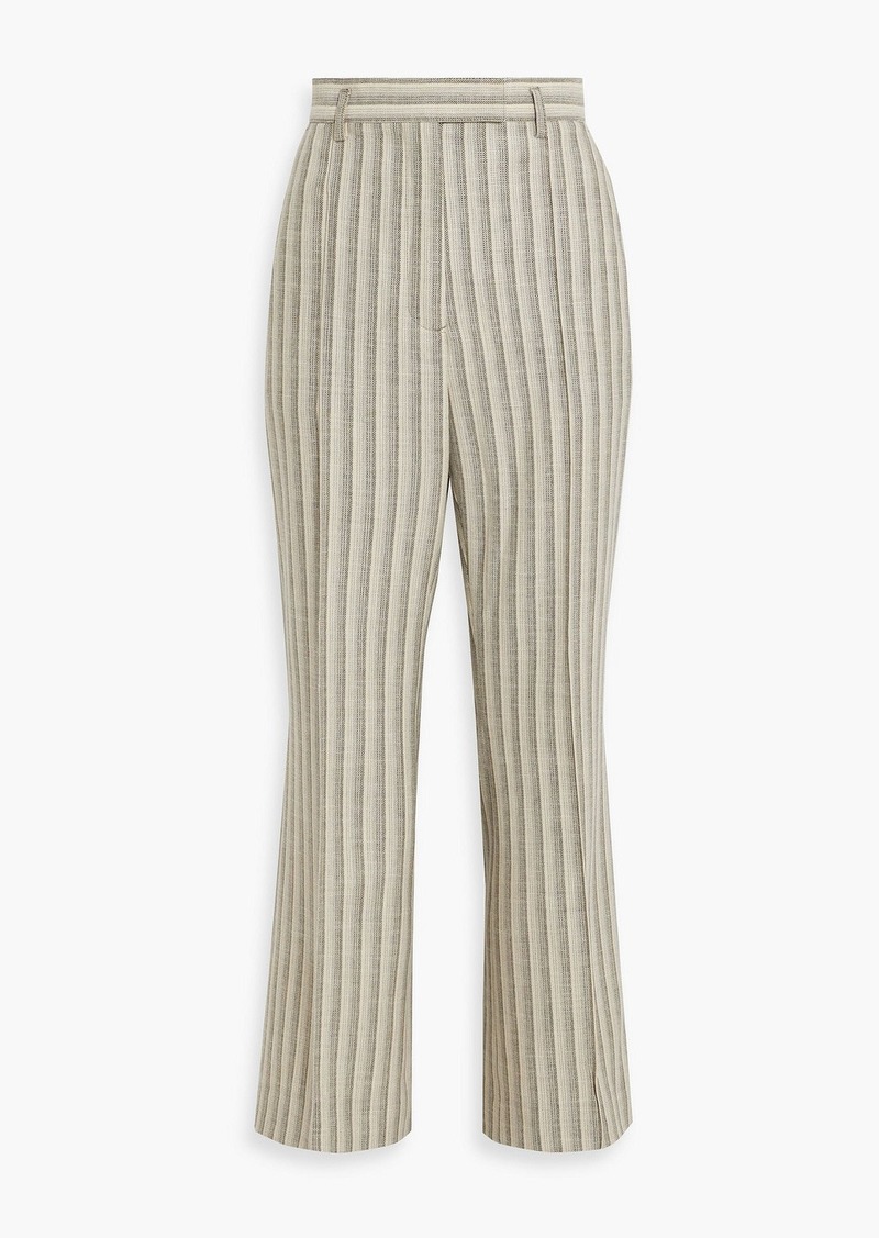 Acne Studios - Striped wool and cotton-blend tweed flared pants - Gray - DE 36