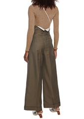 Acne Studios - Tie-neck metallic ribbed-knit sweater - Brown - XXS