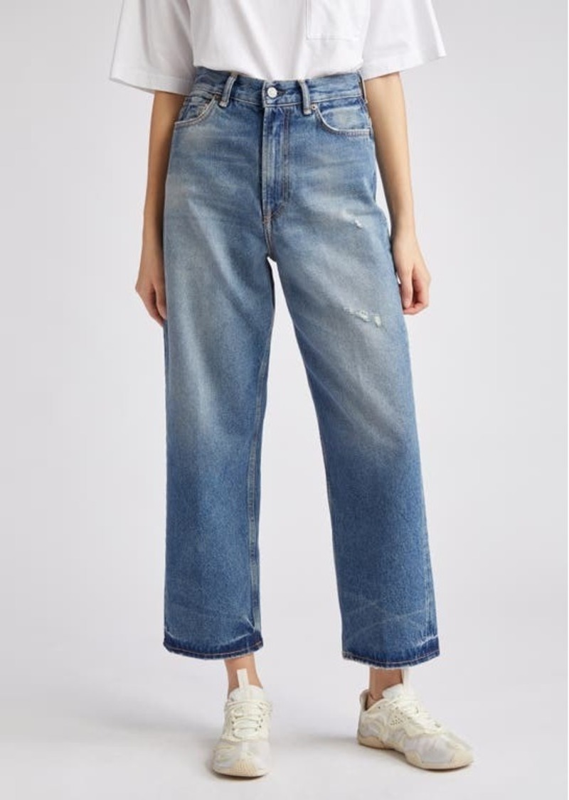 Acne Studios 1993 Distressed High Waist Ankle Relaxed Fit Jeans