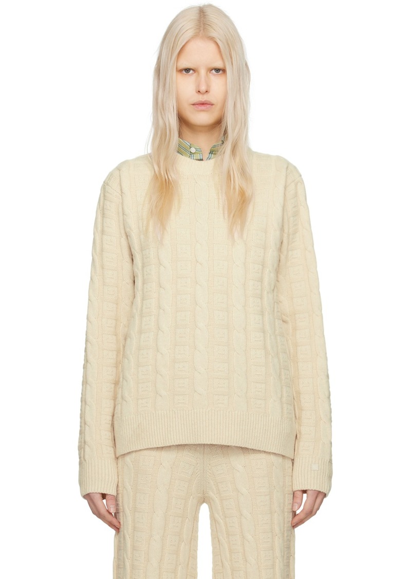 Acne Studios Beige Cable Knit Sweater