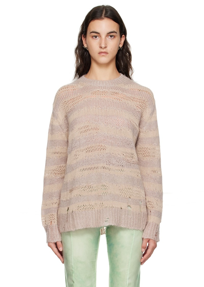 Acne Studios Beige Distressed Sweater