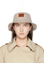 Acne Studios Beige Leather Patch Bucket Hat