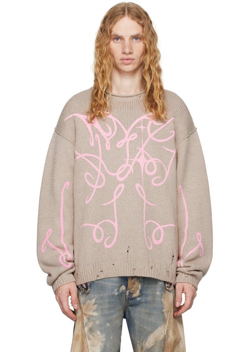 Acne Studios Beige Printed Sweater