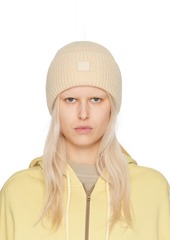 Acne Studios Beige Small Face Logo Beanie