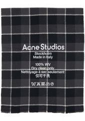 Acne Studios Black & Grey Wool Checked Scarf