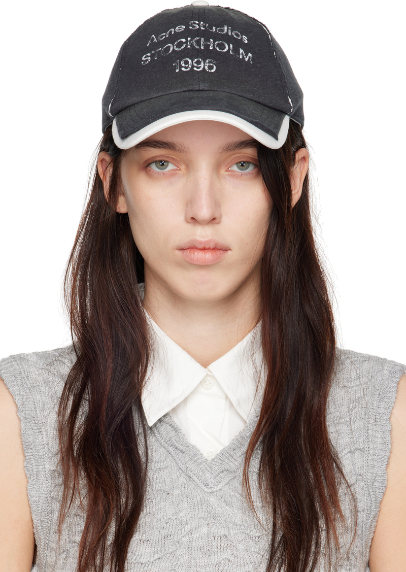 Acne Studios Black & White Logo Stamp Cap