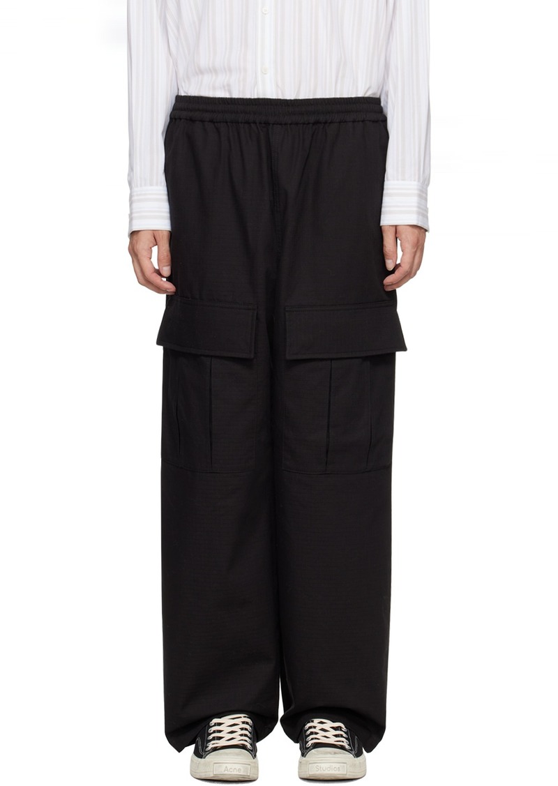 Acne Studios Black Embroidered Cargo Pants