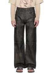 Acne Studios Black Faded Leather Pants