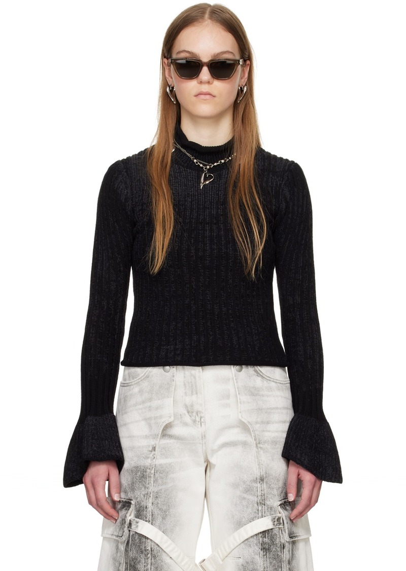 Acne Studios Black Flared Cuff Sweater