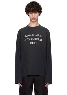 Acne Studios Black Printed Logo Long Sleeve T-shirt