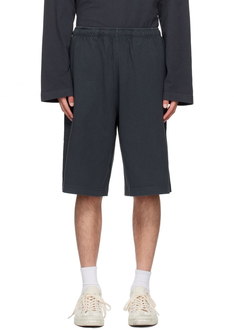 Acne Studios Black Printed Logo Stamp Shorts