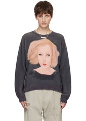 Acne Studios Black Printed Sweater